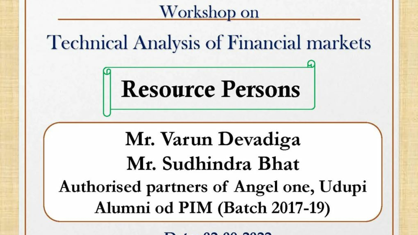 Technical analysis of Financial market - Varun Devadiga - Thumb Nail